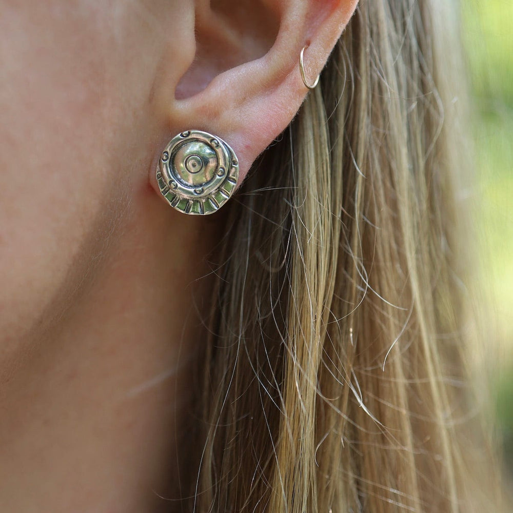 
                      
                        EAR Silver Shield Post Earrings
                      
                    