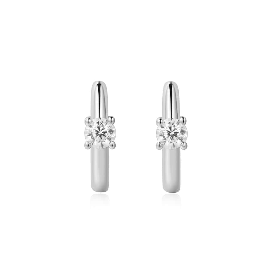 
                  
                    EAR Silver Solitaire Cubic Zirconia Huggie Earrings
                  
                