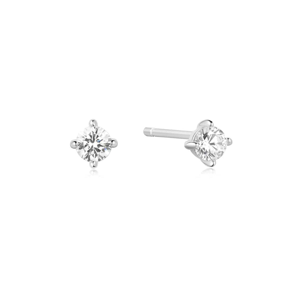 EAR Silver Solitaire Studs