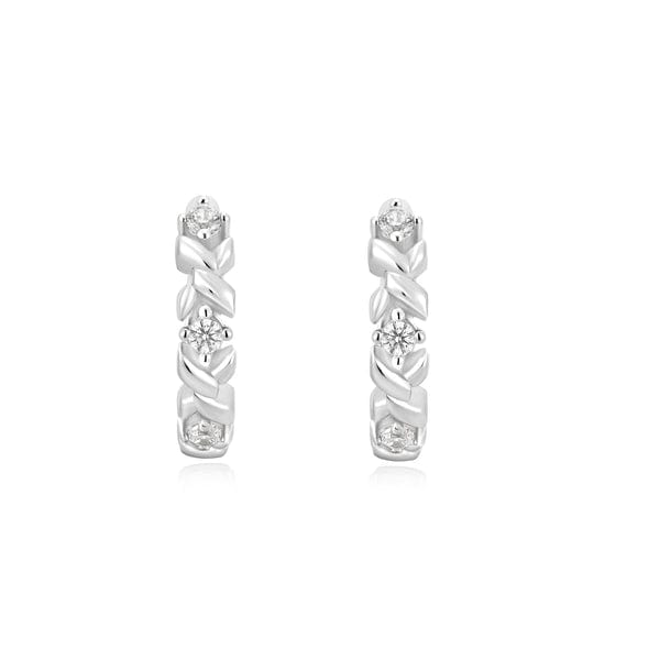 
                  
                    EAR Silver Sparkle Cross Huggie Earrings
                  
                