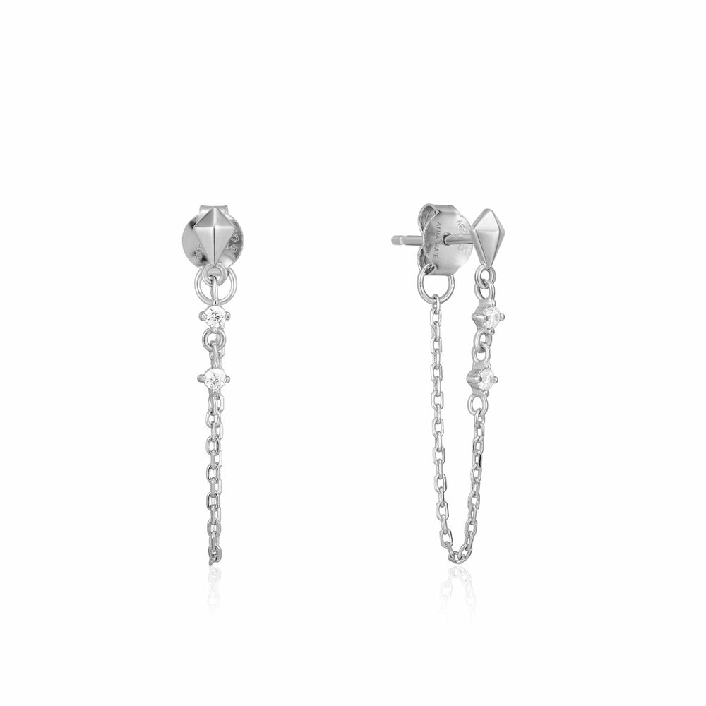 
                      
                        EAR Silver Spike Chain Stud Earrings
                      
                    