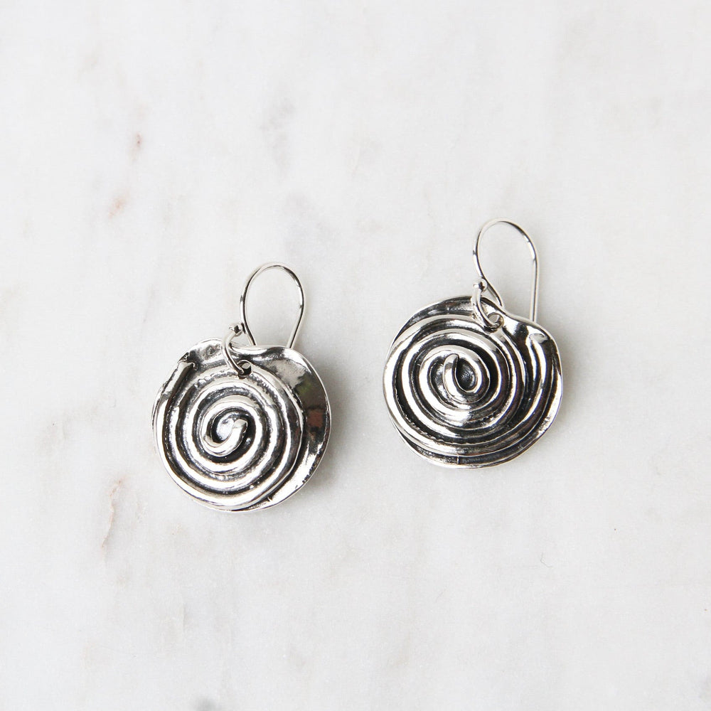 EAR Silver Spiral Drop Earrings