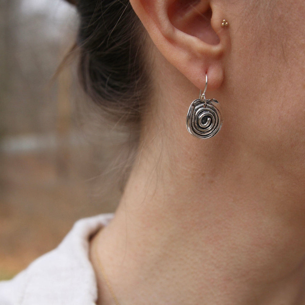 EAR Silver Spiral Drop Earrings