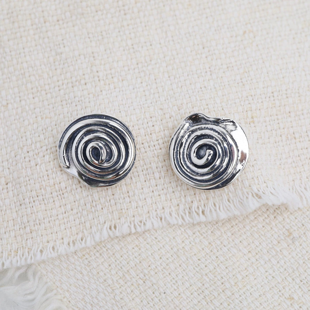 EAR Silver Spiral Post Earrings