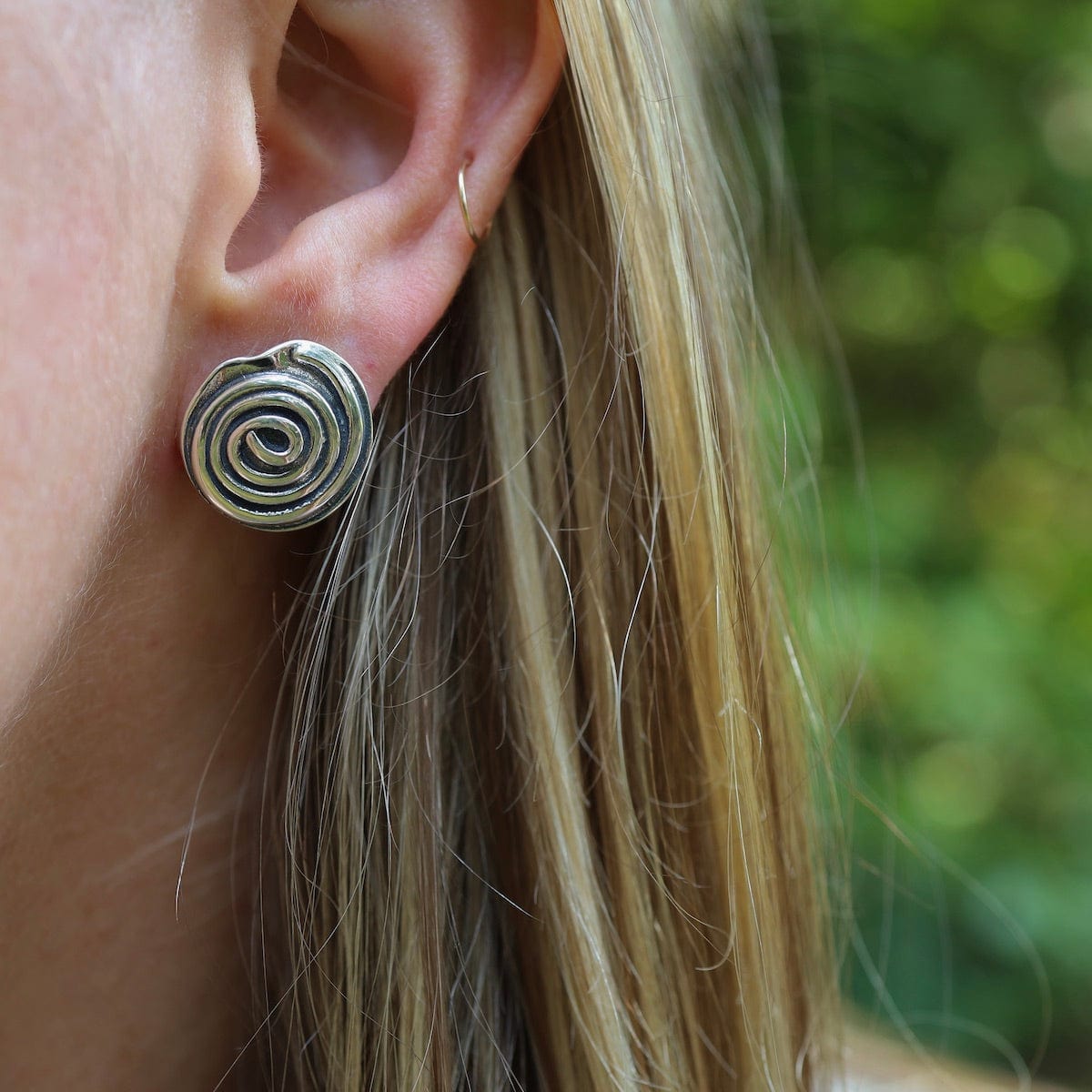 EAR Silver Spiral Post Earrings