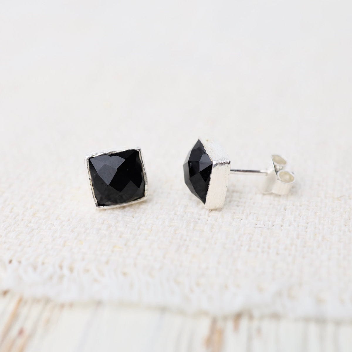 Black Cubic Zirconia 14K Gold 6mm Square Stud Earrings - JCPenney