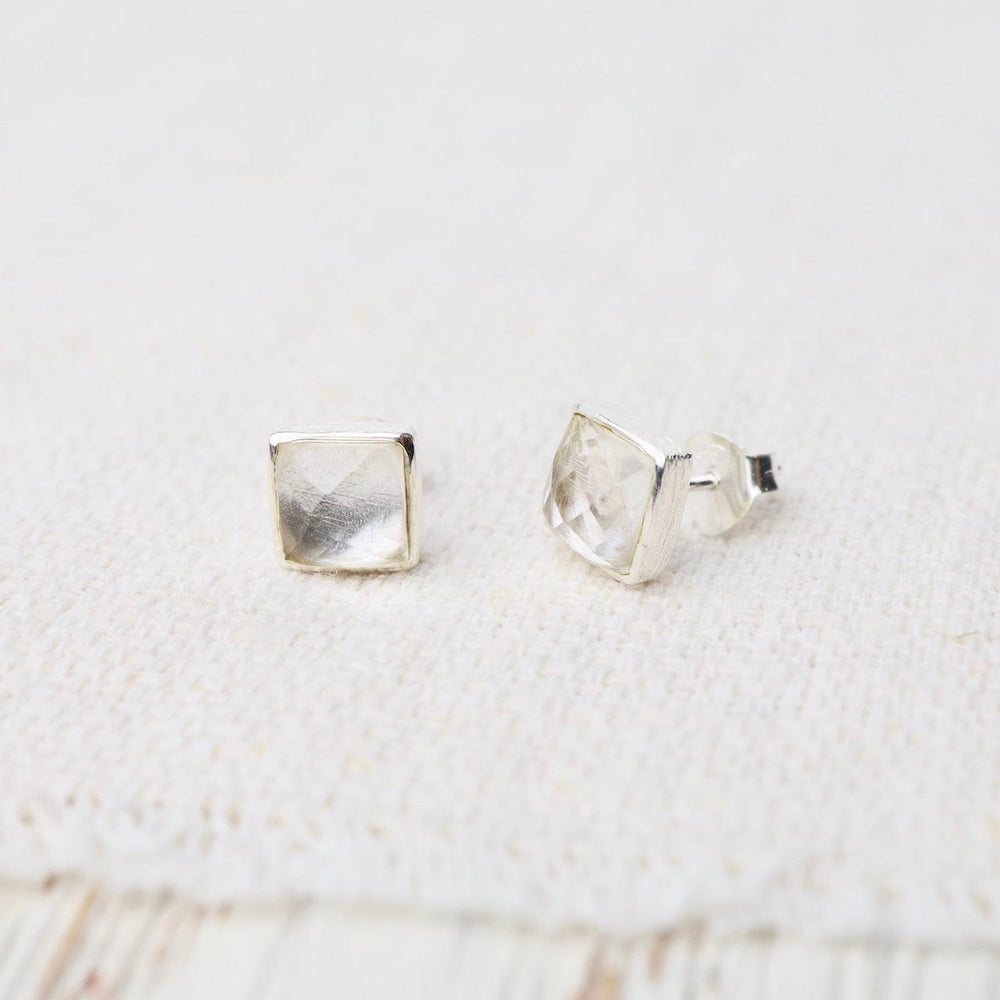 
                      
                        EAR Silver Square Madeline Stud Earrings - Clear Quartz
                      
                    