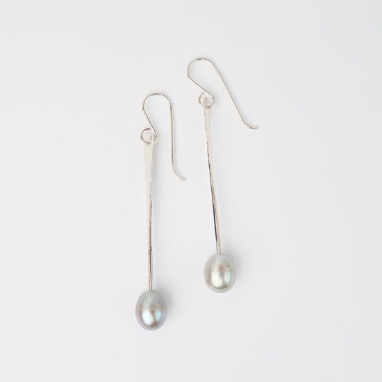 EAR Silver Stick with Pearl - Large