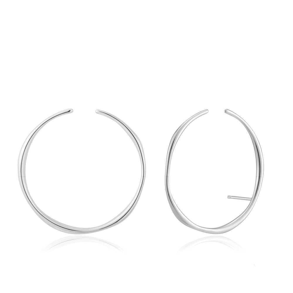 EAR Silver Stud Hoop Ear Cuffs