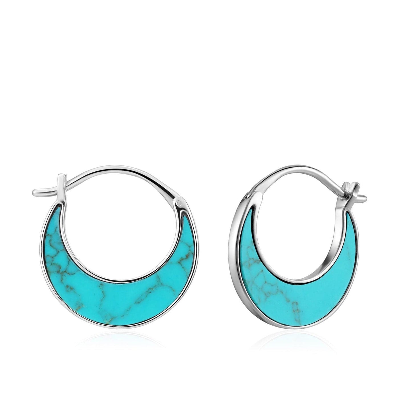 EAR Silver Tidal Turquoise Crescent Earrings