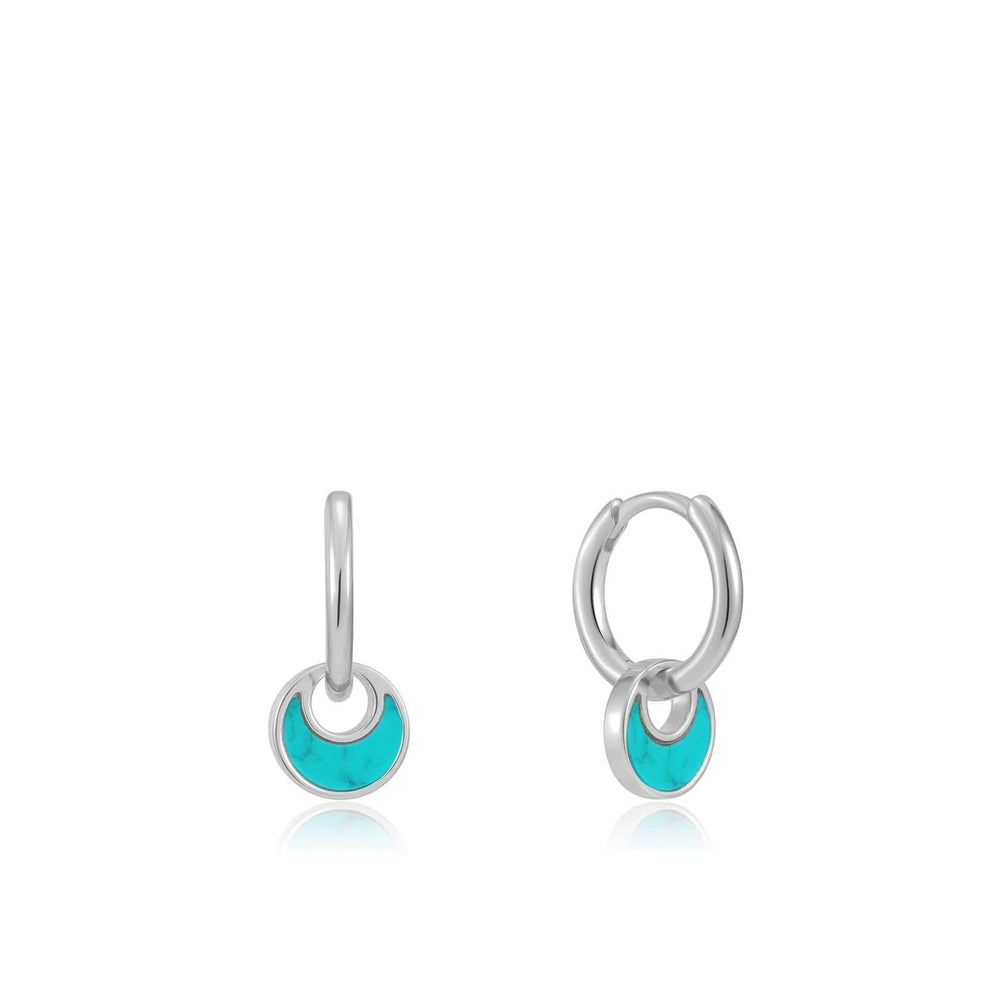 
                      
                        EAR Silver Tidal Turquoise Crescent Huggie Hoop
                      
                    