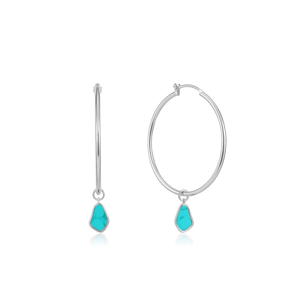 
                      
                        EAR Silver Tidal Turquoise Drop Hoop Earrings
                      
                    