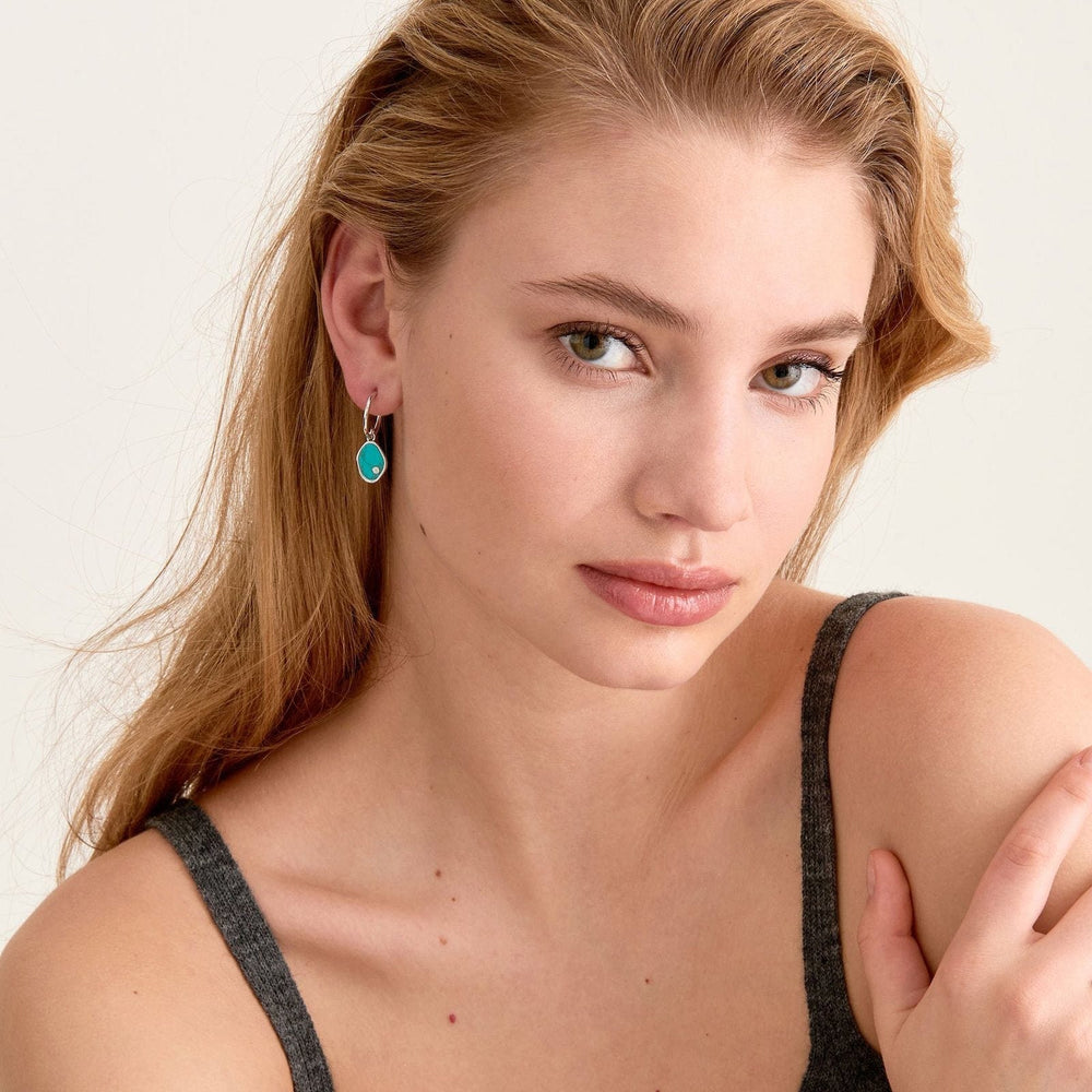 
                      
                        EAR Silver Tidal Turquoise Mini Hoop Earrings
                      
                    