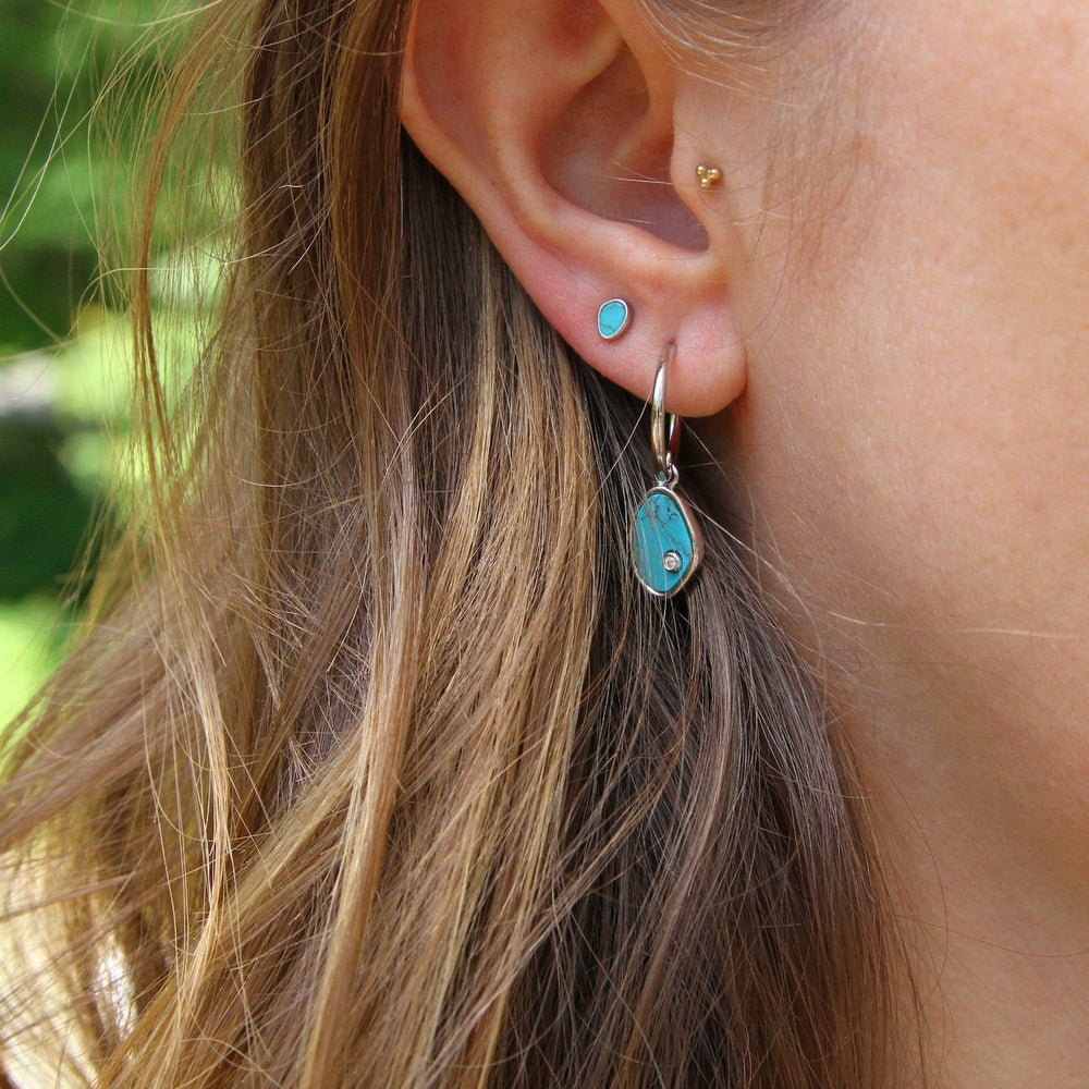 
                      
                        EAR Silver Tidal Turquoise Mini Hoop Earrings
                      
                    