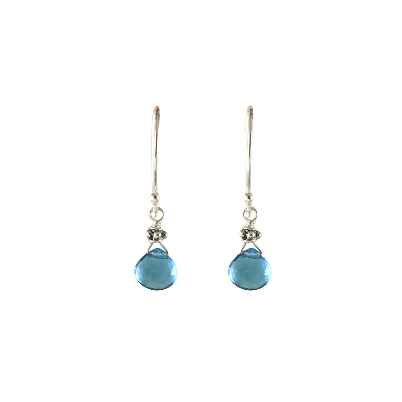 EAR Silver Tiny London Blue Quartz Earrings