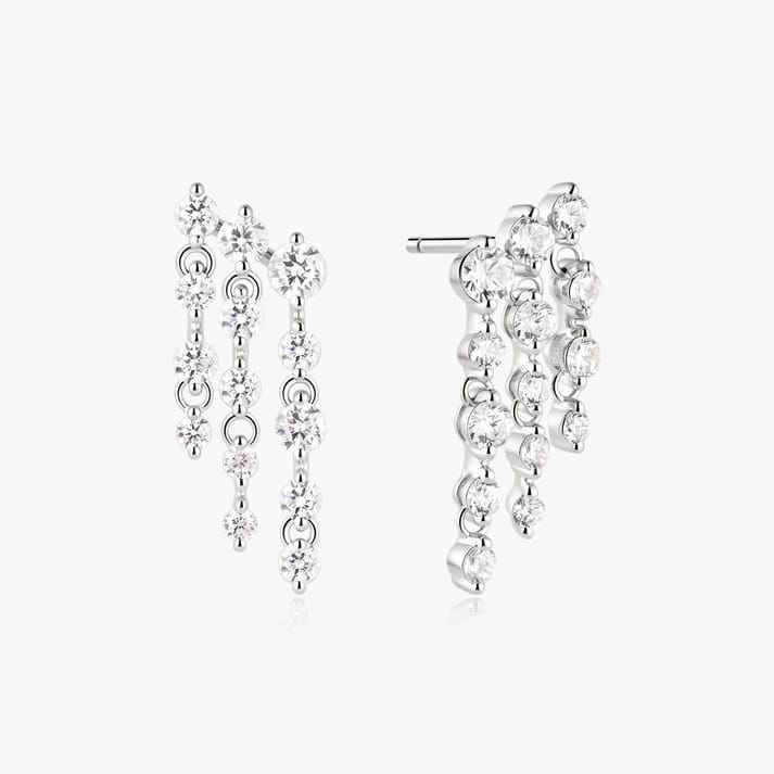 EAR Silver Triple Fridge Stud Earrings