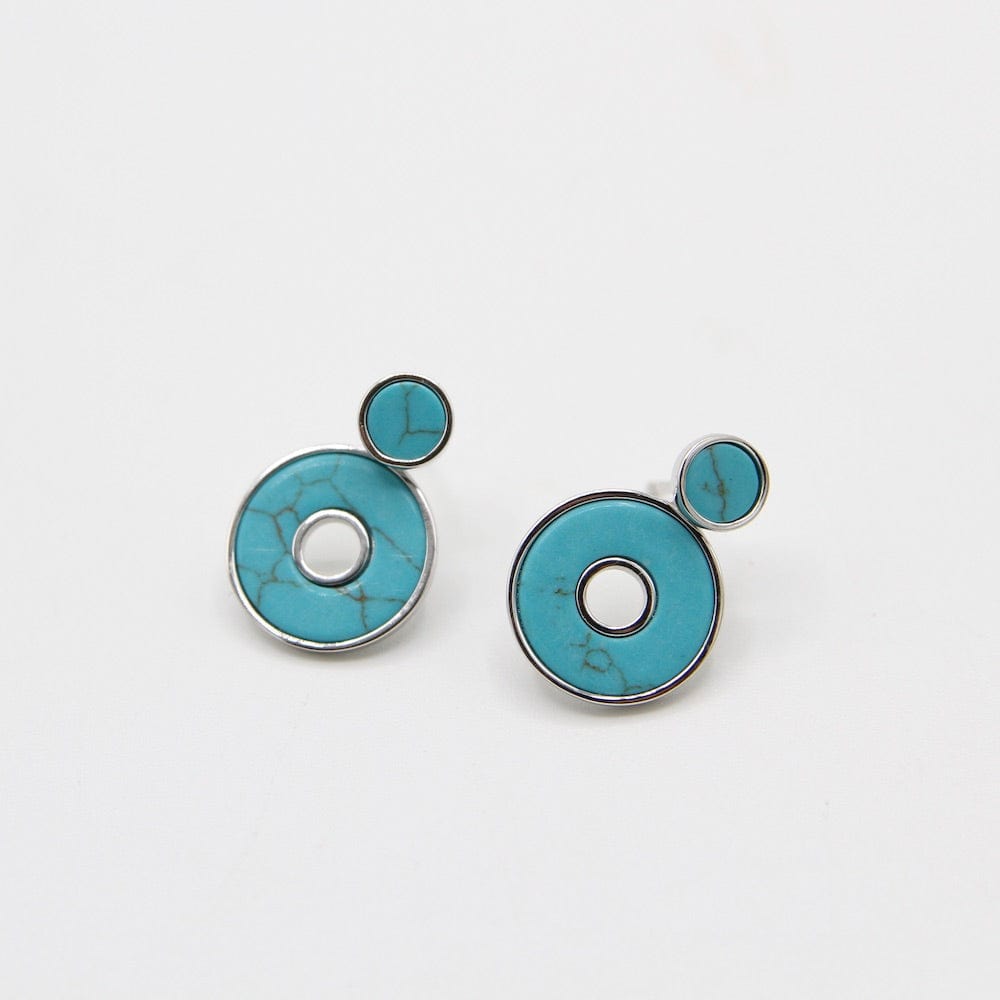 
                      
                        EAR Silver Turquoise Disc Ear Jackets
                      
                    