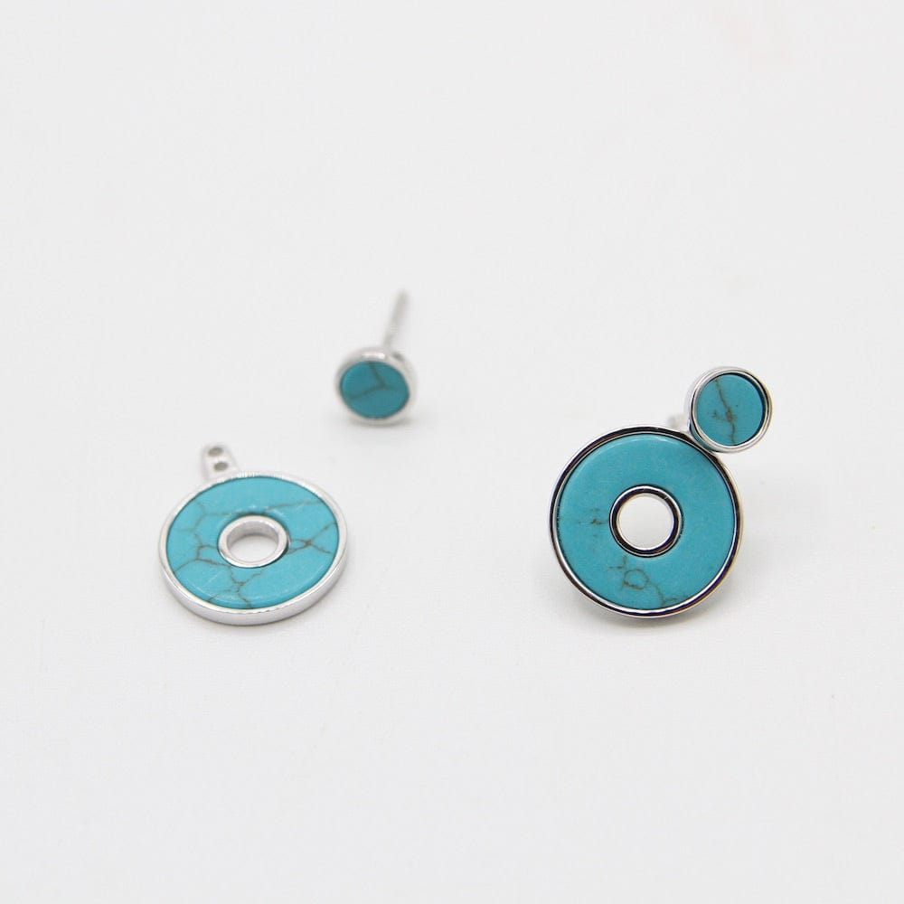 
                      
                        EAR Silver Turquoise Disc Ear Jackets
                      
                    