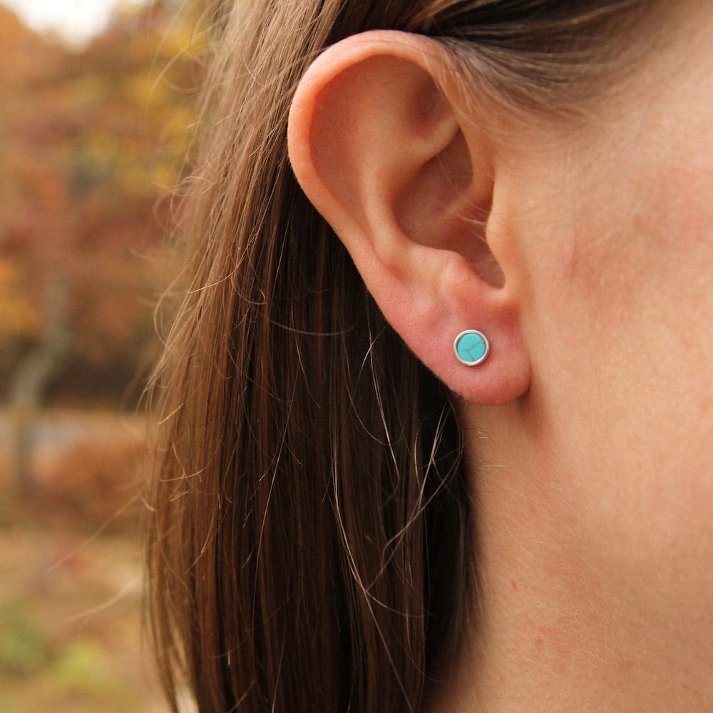 
                      
                        EAR Silver Turquoise Disc Ear Jackets
                      
                    