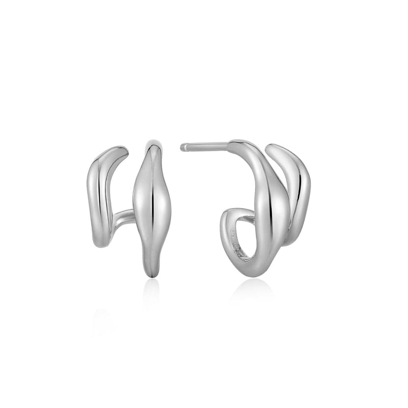 
                      
                        EAR Silver Wave Double Hoop Stud Earrings
                      
                    