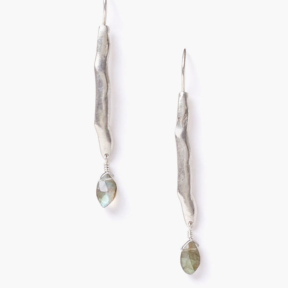 EAR Silver Wave Labradorite Drop Earrings