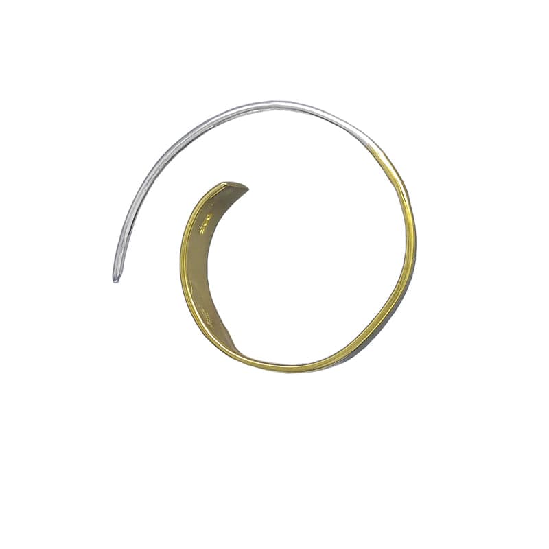 EAR Simple Sterling Silver & 18k Gold Hoop