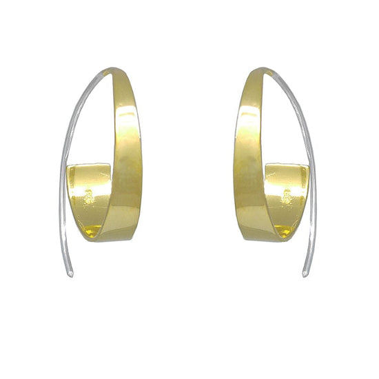 EAR Simple Sterling Silver & 18k Gold Hoop