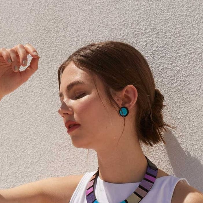 EAR Small Blue Rainbow Earrings