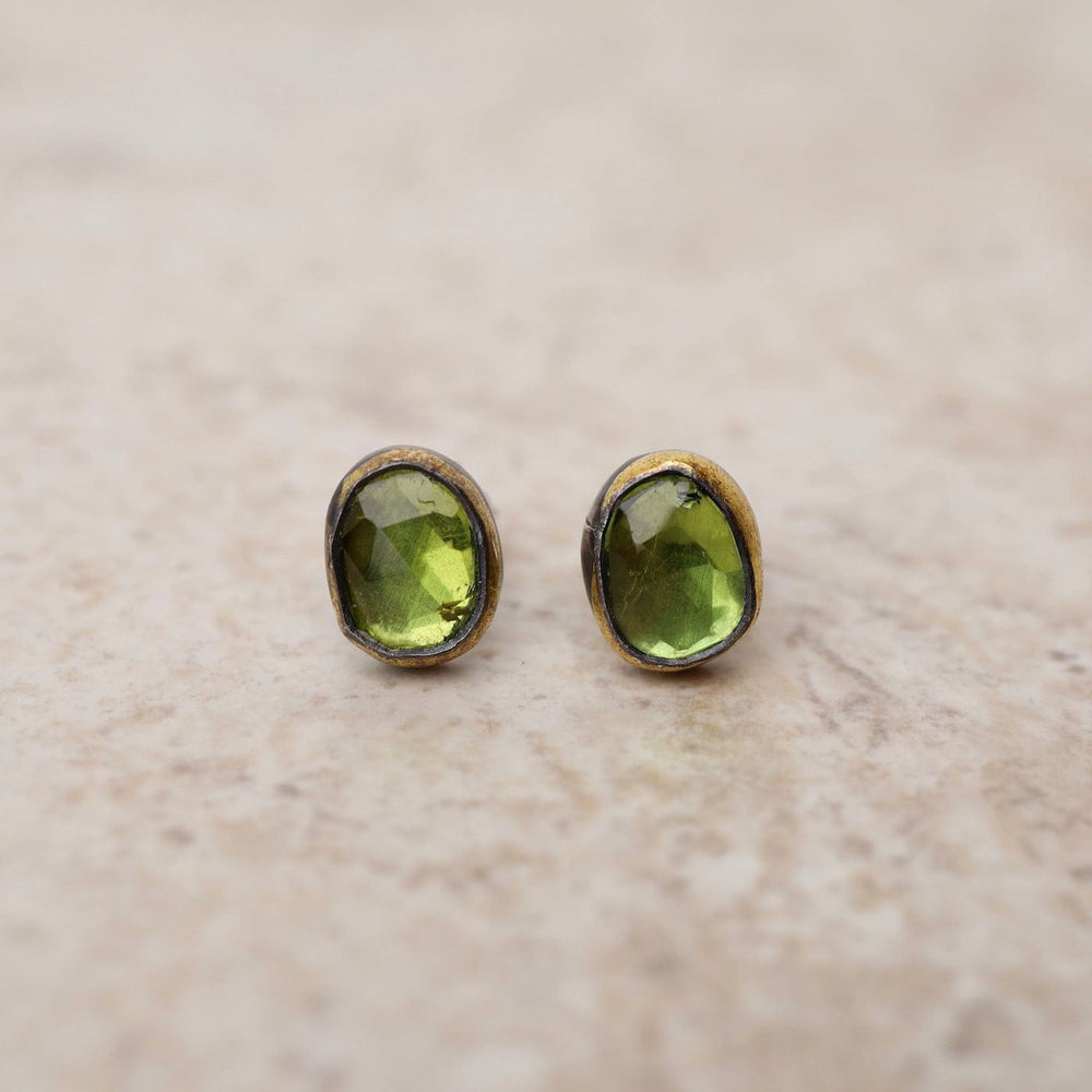 
                      
                        EAR Small Crescent Rim Post Earrings with Peridot
                      
                    