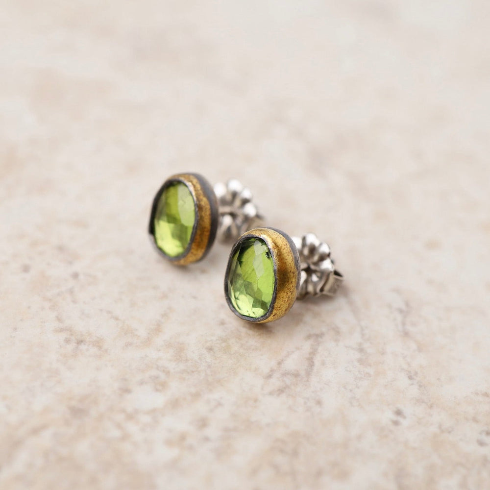 
                      
                        EAR Small Crescent Rim Post Earrings with Peridot
                      
                    