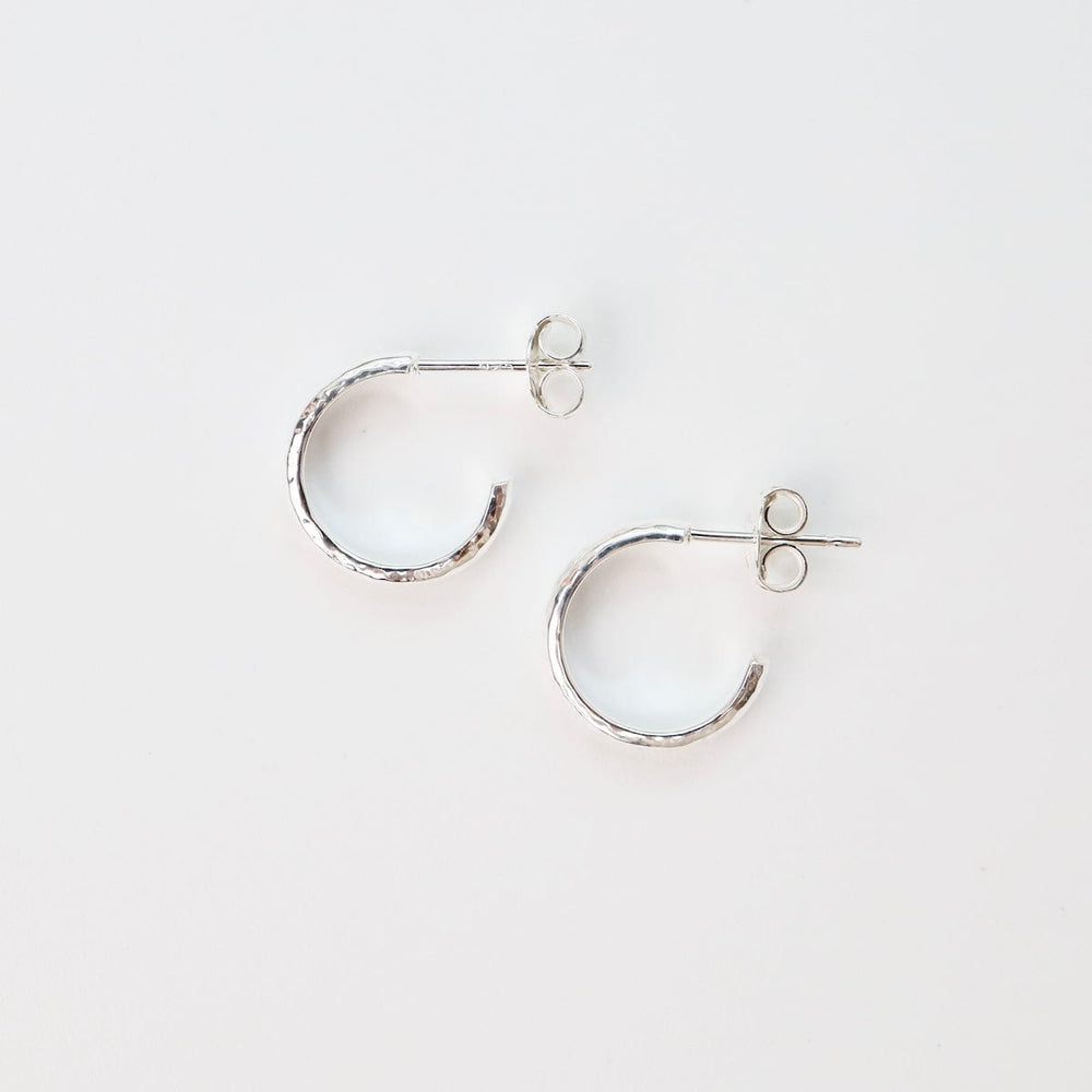 
                  
                    EAR Small Finely Hammered Hoops in Sterling Silver
                  
                