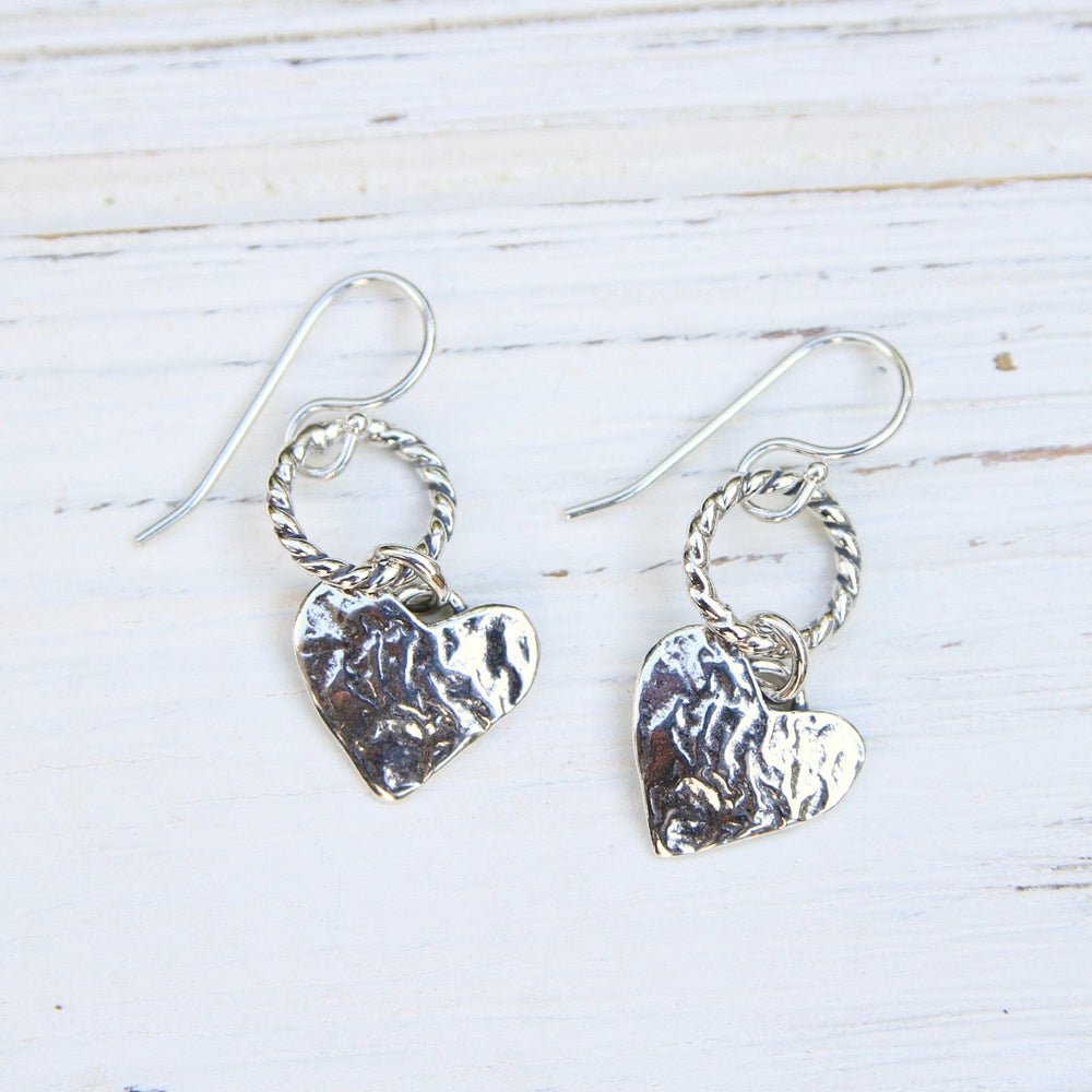 
                      
                        EAR Small Heart on Textured Hoop Earring
                      
                    