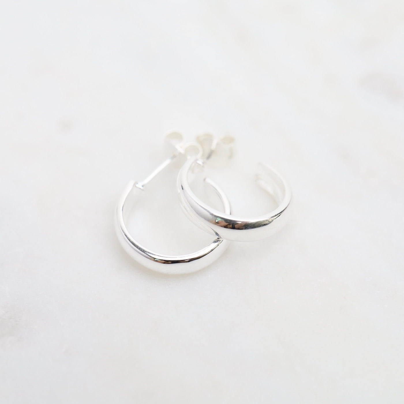 EAR Small Hoops on Post - Sterling Silver