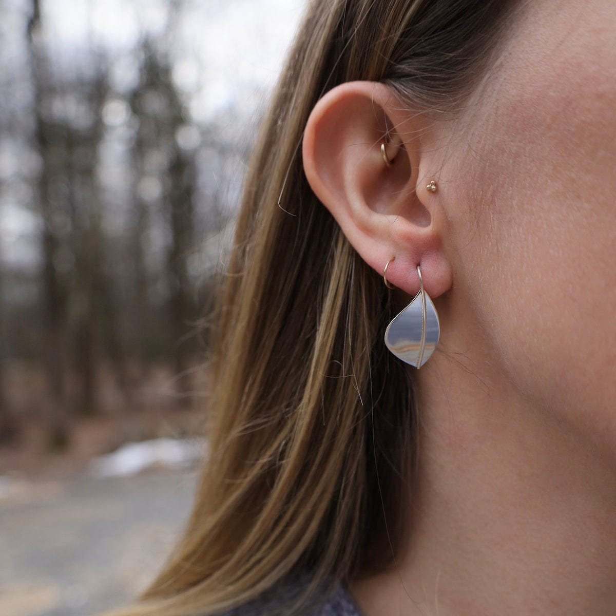 Little Leaf Lobe Hugger Earrings– Sarah DeAngelo Jewelry