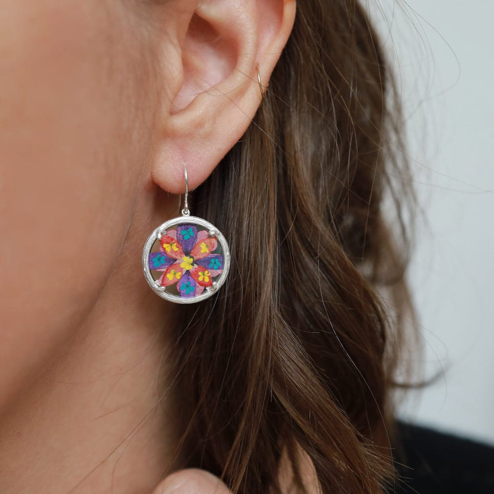 EAR Small Mandala Earrings- Recycled Sterling Silver