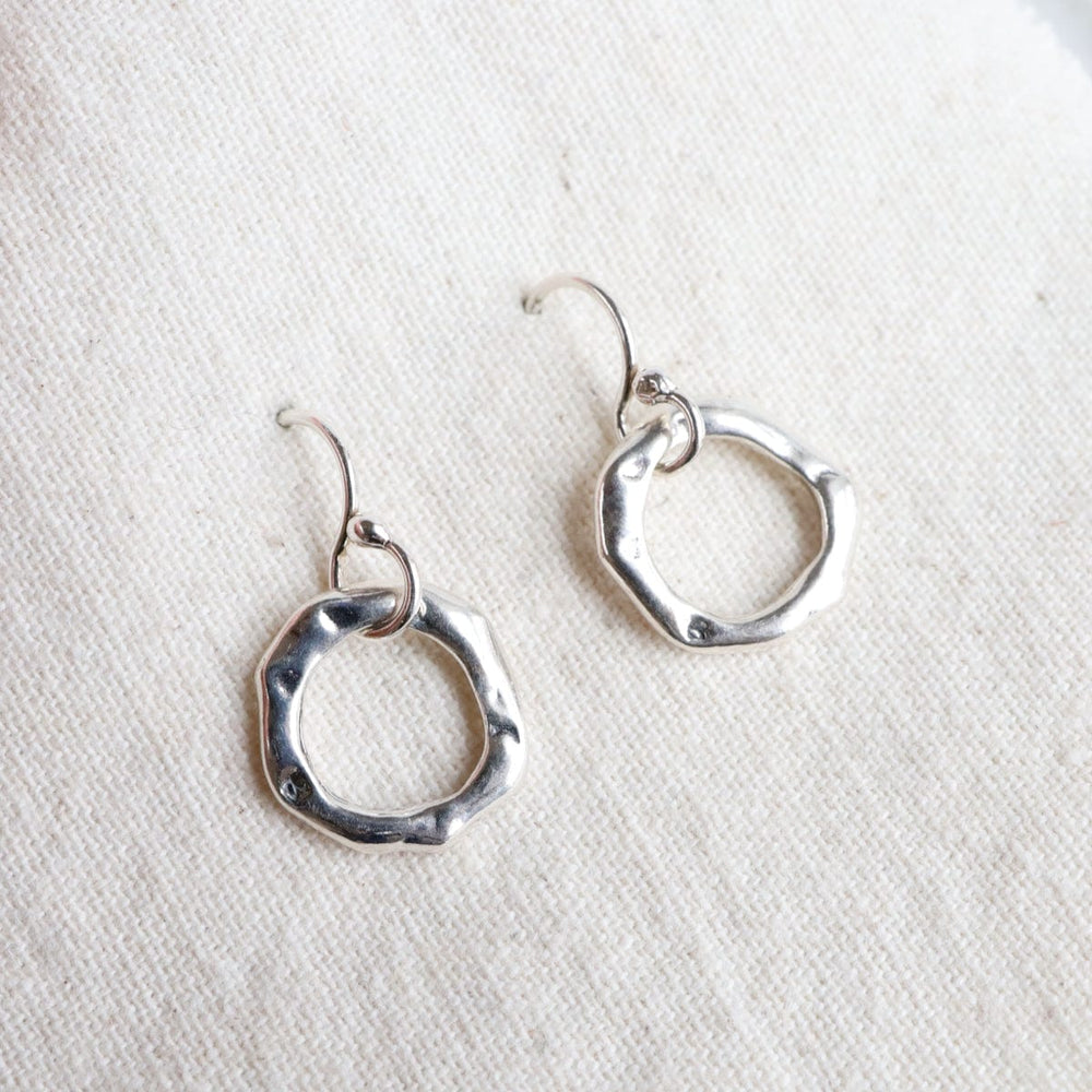 EAR Small Oval Hoop with Dots Earrings