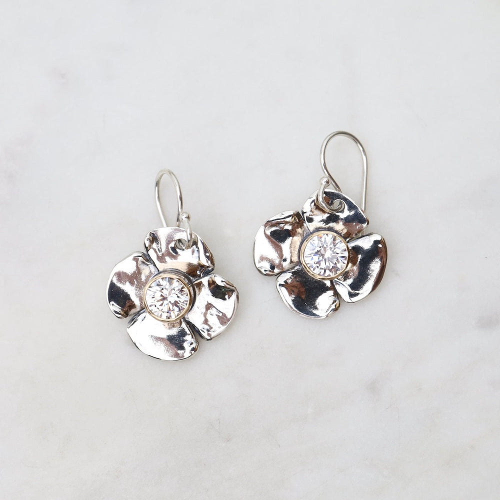 
                      
                        EAR Small Petal Flower Earrings with CZ Centers & 14k Gold Bezels
                      
                    