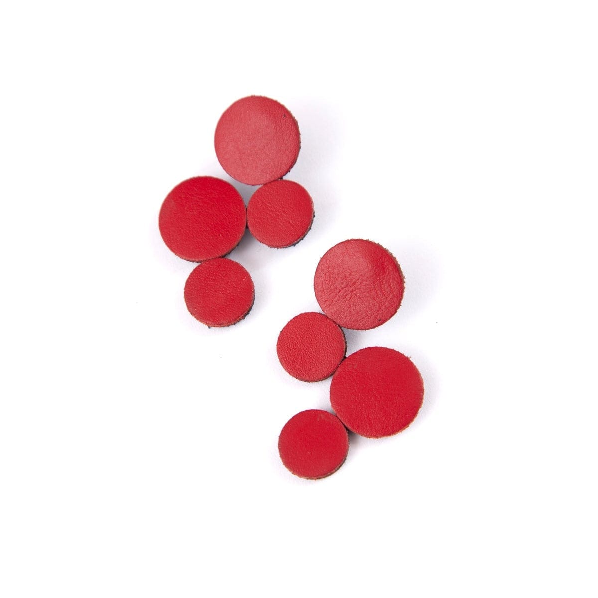 EAR Small Red Leather Abstraction Earrings