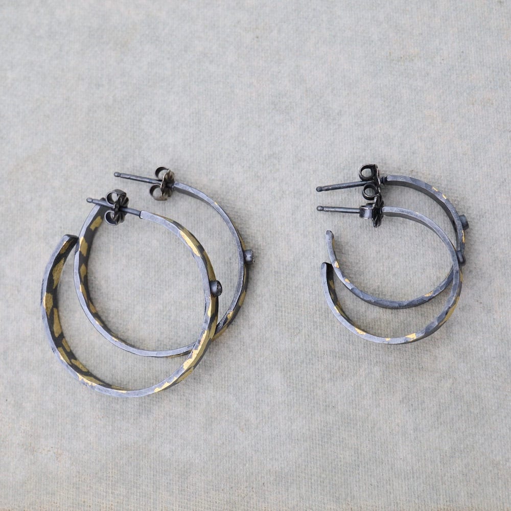 
                  
                    EAR Small Speckled Hoops with Diamonds
                  
                