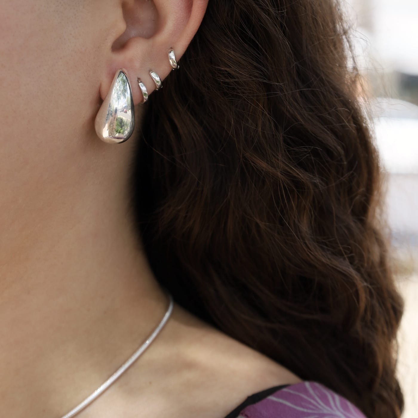 EAR Small Sterling Silver Raindrop Earrings
