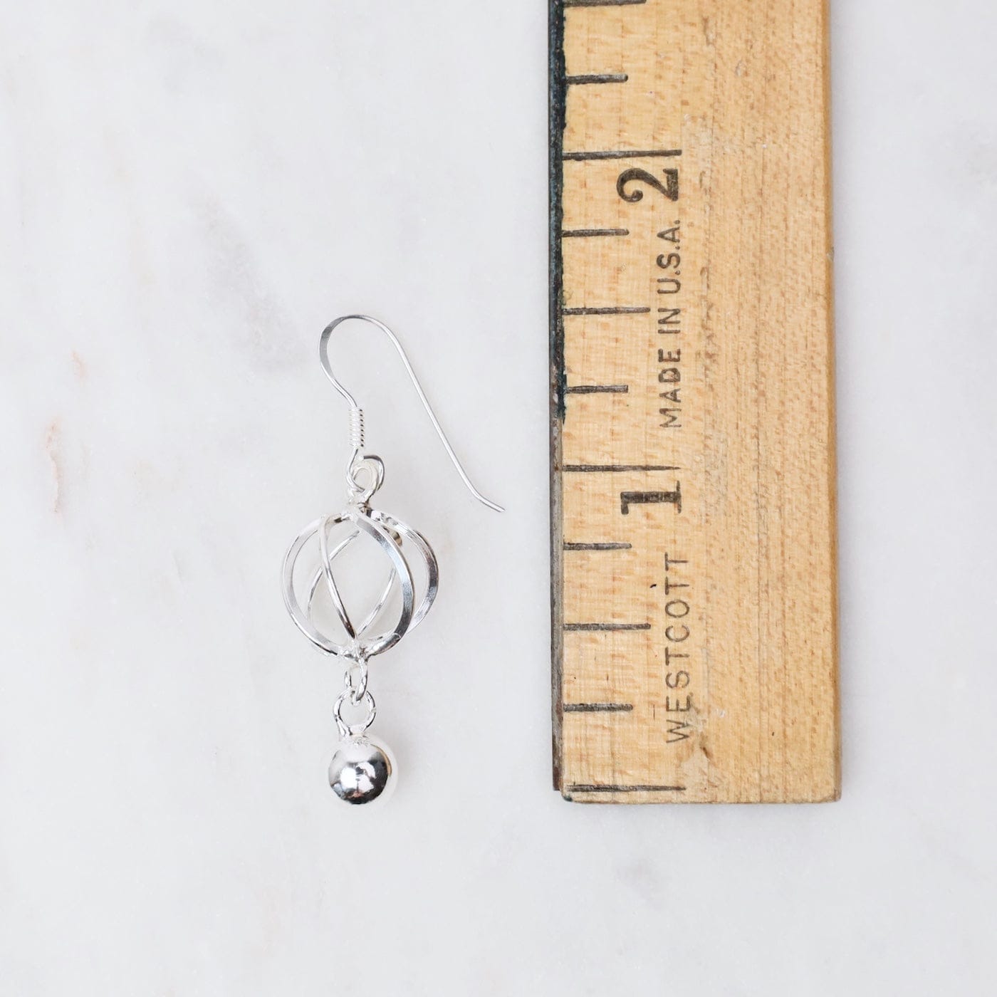 EAR Small Swirl with Ball Drop Earrings
