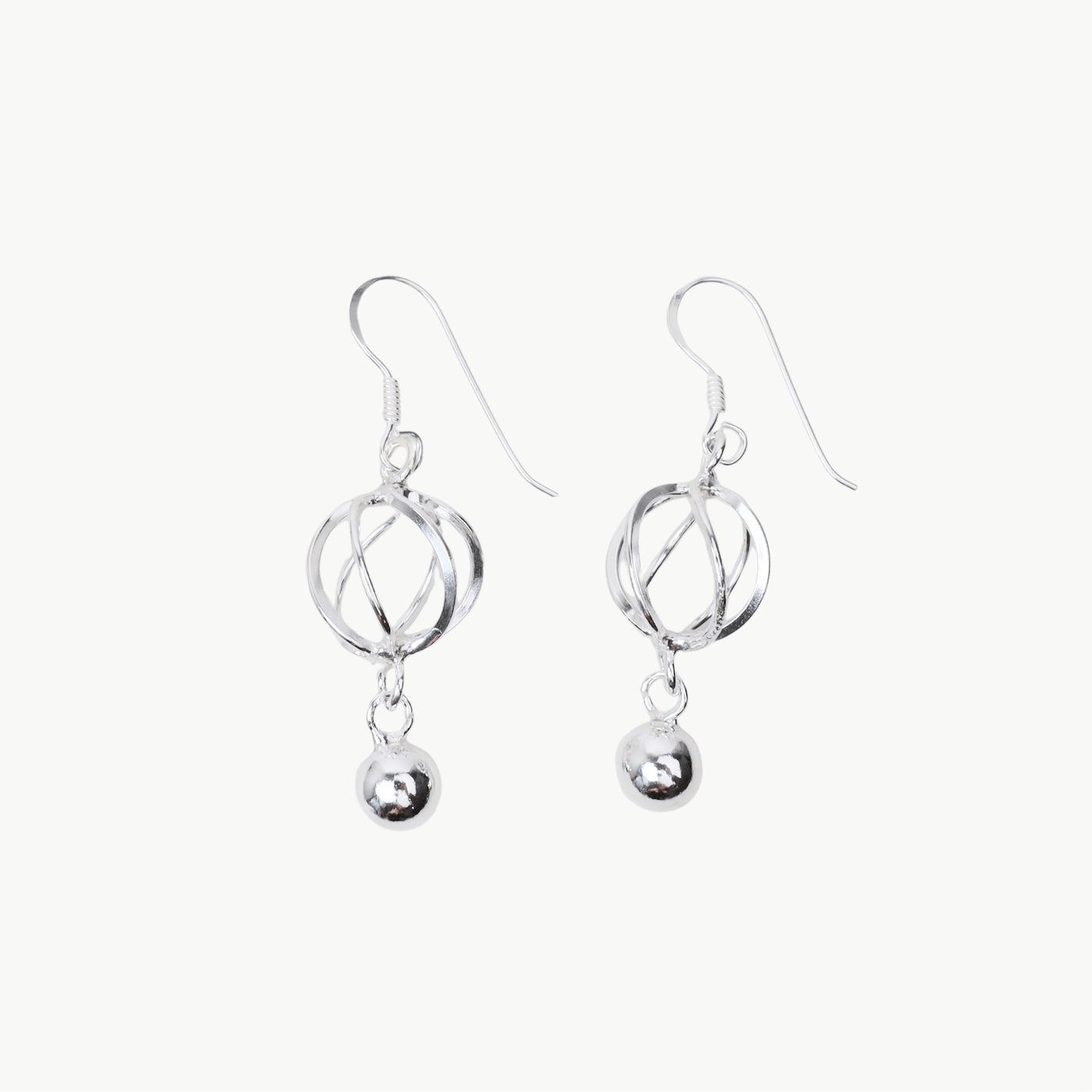 EAR Small Swirl with Ball Drop Earrings