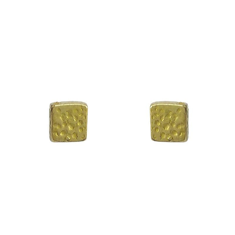 EAR Small Textured Square Stud Earring