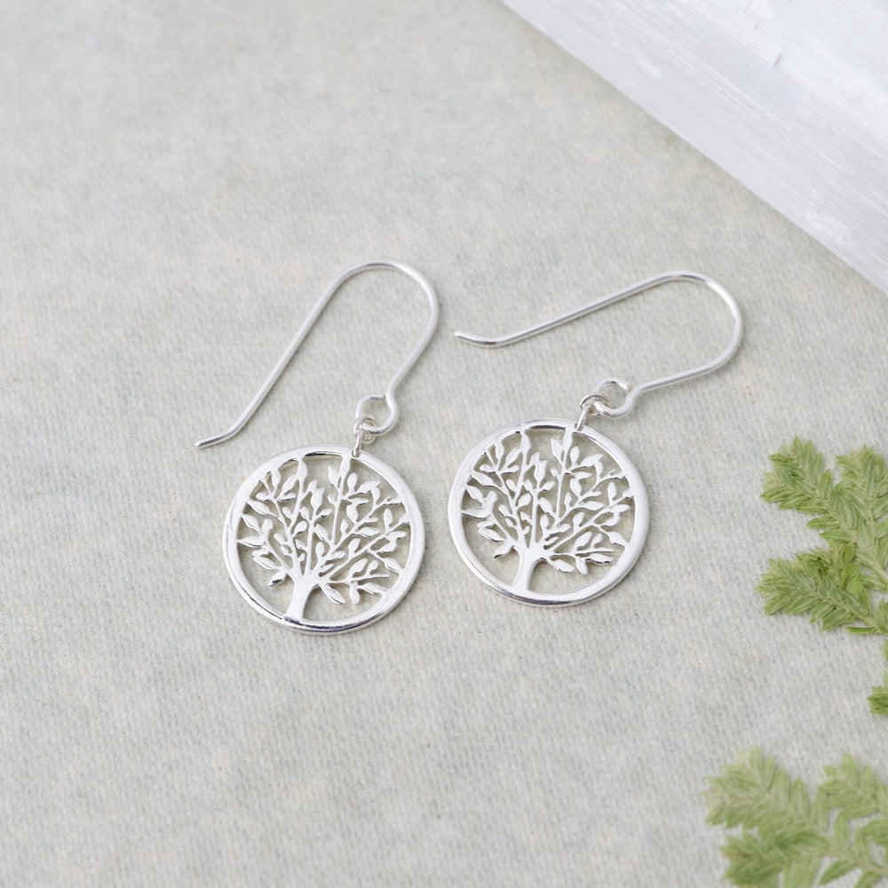 
                      
                        EAR Small Tree of Life in Circle Earrings – Sterling Silver
                      
                    