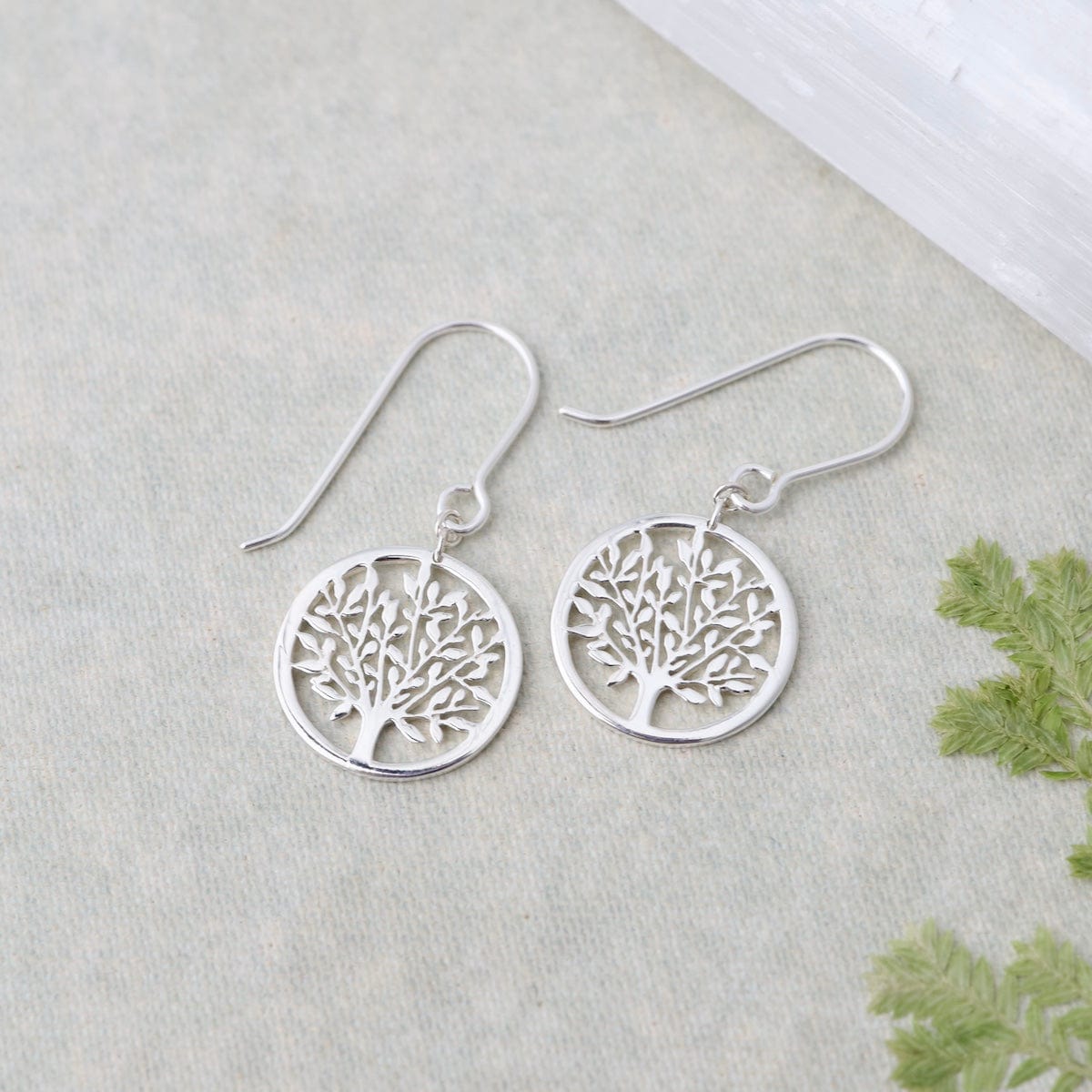 EAR Small Tree of Life in Circle Earrings – Sterling Silver