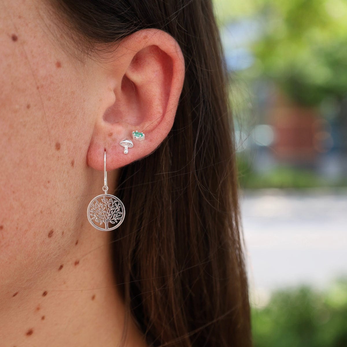 EAR Small Tree of Life in Circle Earrings – Sterling Silver