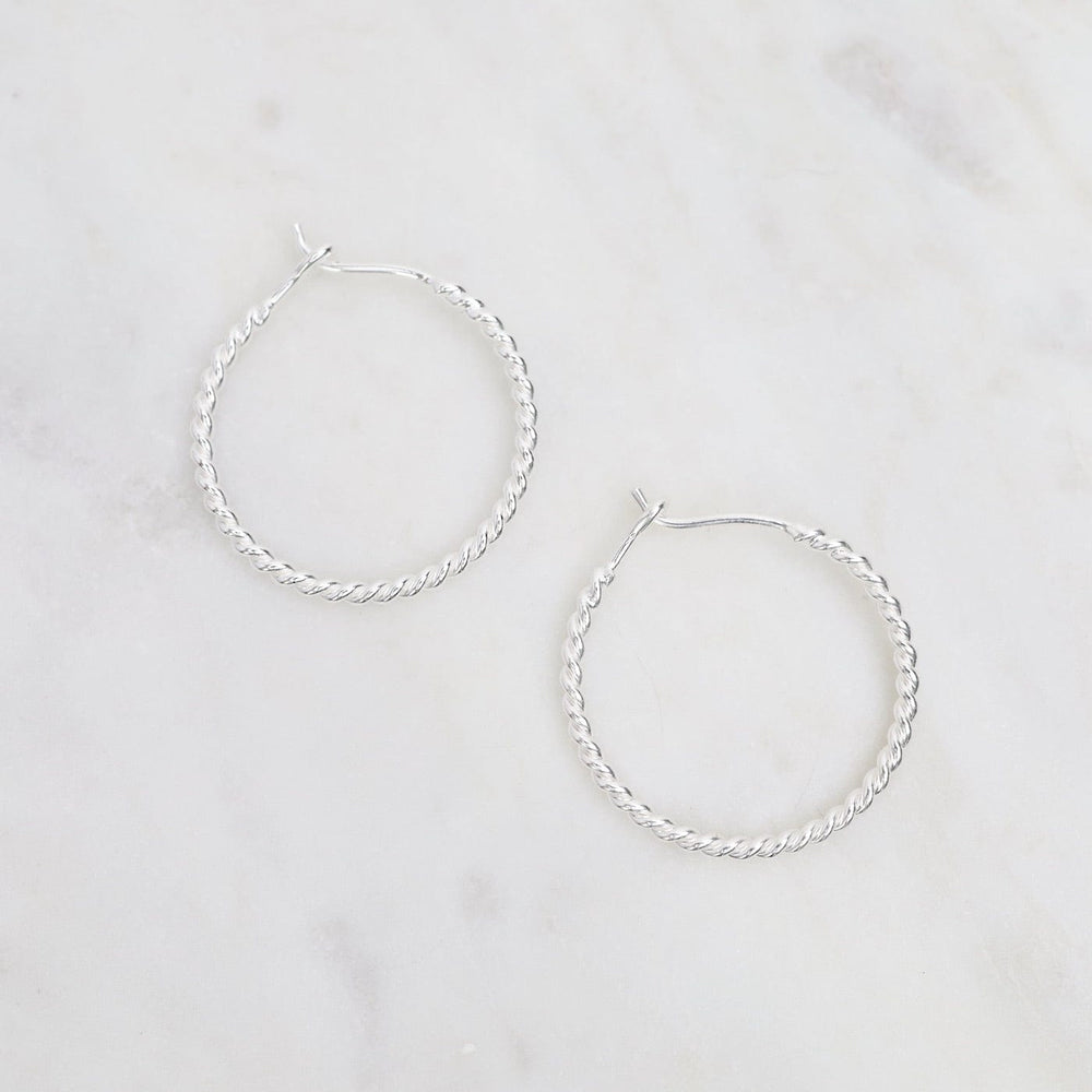 EAR Small Wire Twist Hoop - Sterling Silver