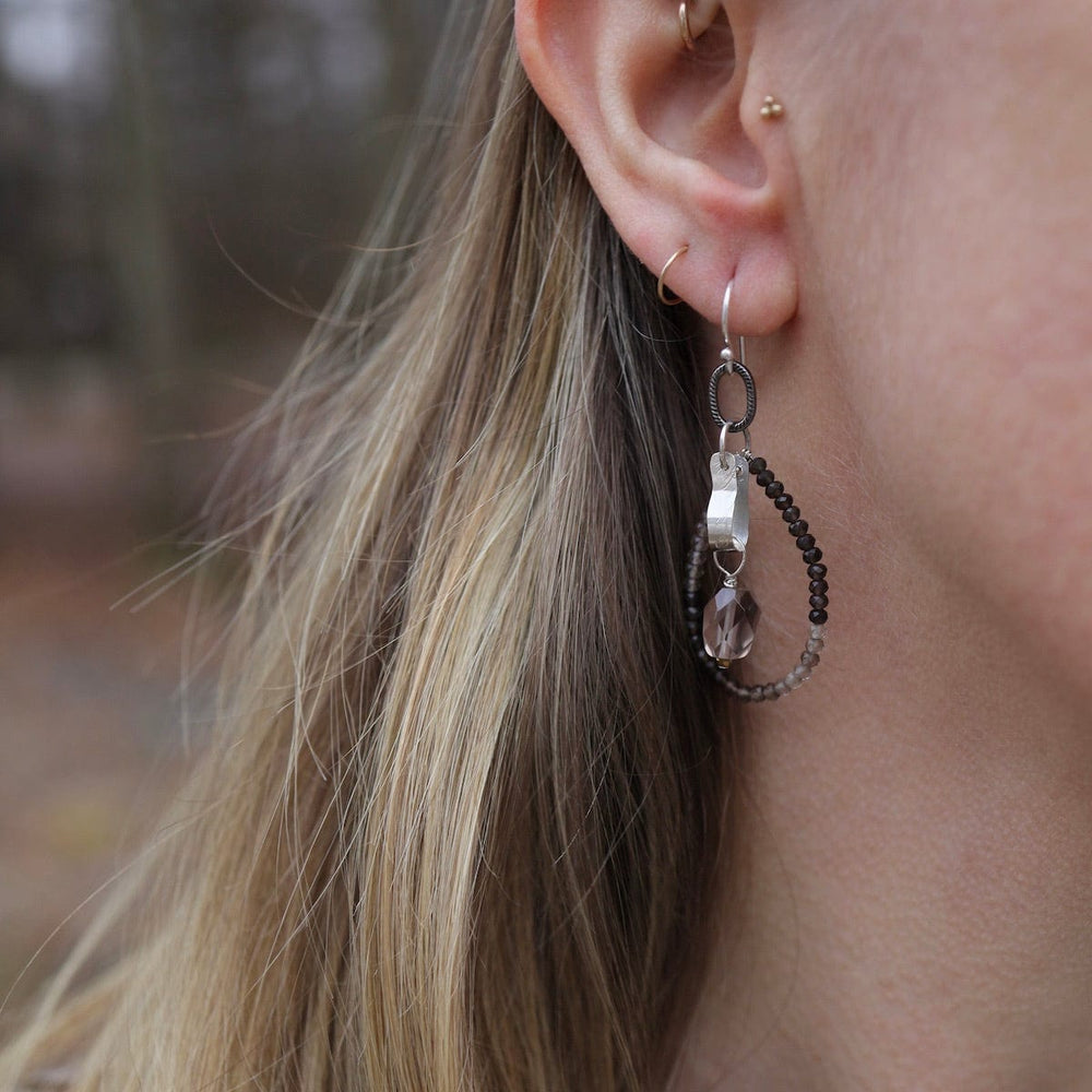 EAR Smokey Quartz Ombre Hoop Earrings