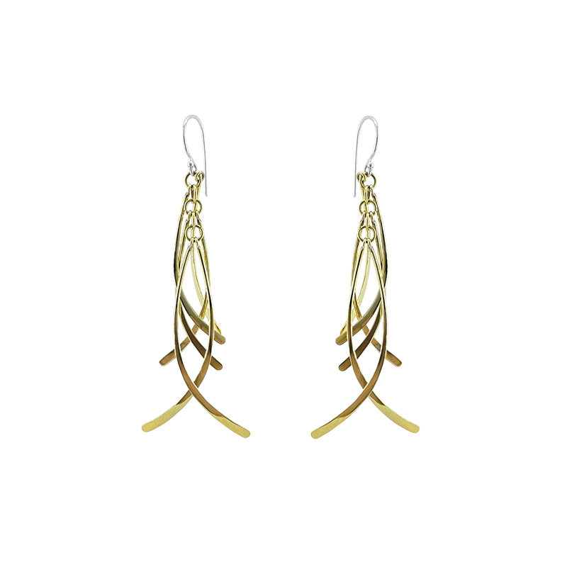 EAR Solid Brass Mod Fringe Dangle Earring