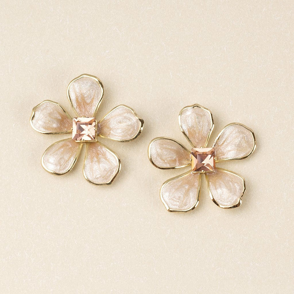 EAR Sparkle & Shine Large Enamel Flower Earring - Silk/Gold